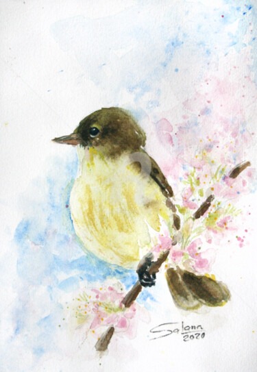 Pintura intitulada "BIRD III" por Svetlana Samovarova (SA.LANA), Obras de arte originais, Aquarela