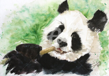 Painting titled "Panda IV" by Svetlana Samovarova (SA.LANA), Original Artwork, Watercolor