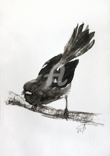 Drawing titled "BIRD IV / Ink" by Svetlana Samovarova (SA.LANA), Original Artwork, Ink