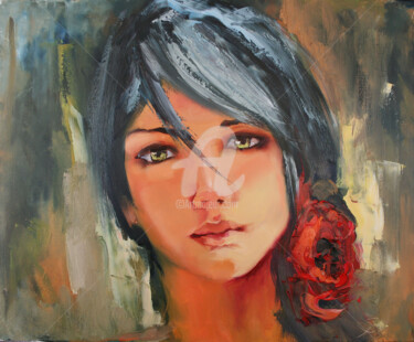 Ζωγραφική με τίτλο "Donna. Portrait of…" από Svetlana Samovarova (SA.LANA), Αυθεντικά έργα τέχνης, Λάδι