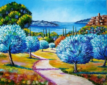 Painting titled "Blue olives" by Svetlana Samsonova, Original Artwork, Oil