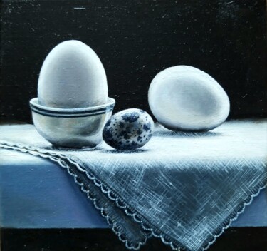 Peinture intitulée "Eggs." par Svetlana Samsonova, Œuvre d'art originale, Huile