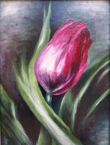 Painting titled "Tulip. (1)." by Svetlana Samsonova, Original Artwork, Oil