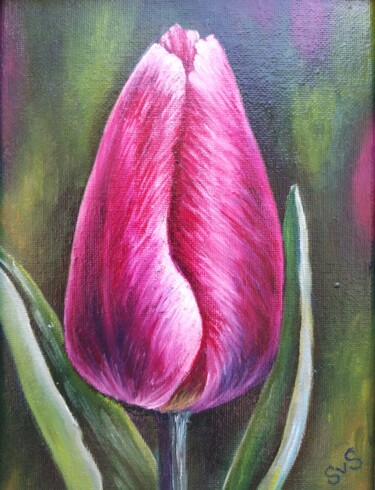 Painting titled "Tulip. (2)." by Svetlana Samsonova, Original Artwork, Oil