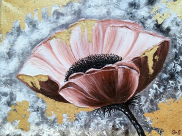 Pintura intitulada "Golden Poppy." por Svetlana Samsonova, Obras de arte originais, Acrílico