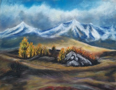Peinture intitulée "Kurai Steppe. Altai." par Svetlana Samsonova, Œuvre d'art originale, Pastel