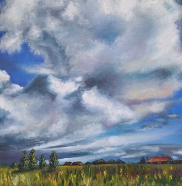 Painting titled "Clouds." by Svetlana Samsonova, Original Artwork, Oil