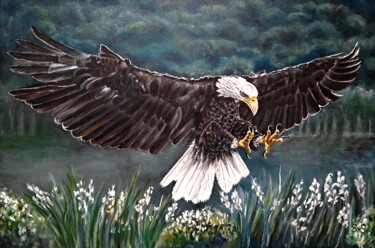 Malerei mit dem Titel "Eagle." von Svetlana Samsonova, Original-Kunstwerk, Öl