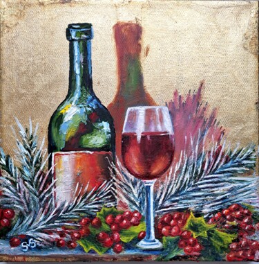 Malerei mit dem Titel "New Year's still li…" von Svetlana Samsonova, Original-Kunstwerk, Öl