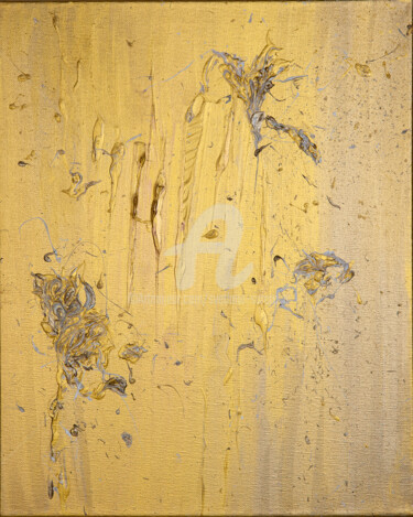 Painting titled "Gold, abstract" by Svetlana Saratova, Original Artwork, Acrylic