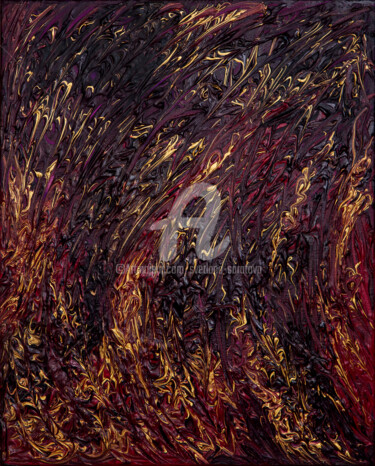 Картина под названием "Fire" - Svetlana Saratova, Подлинное произведение искусства, Акрил