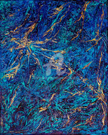 Painting titled "Starry sky" by Svetlana Saratova, Original Artwork, Acrylic