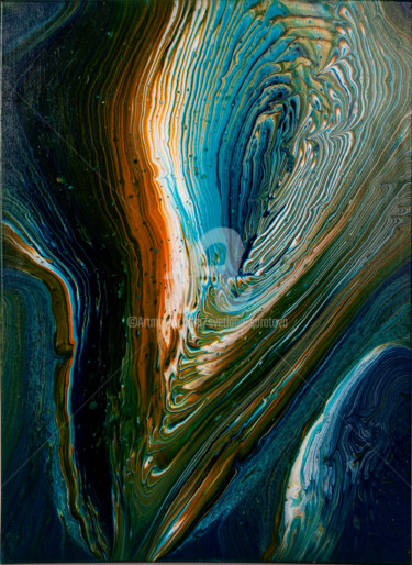 Painting titled "View of planet eart…" by Svetlana Saratova, Original Artwork, Acrylic