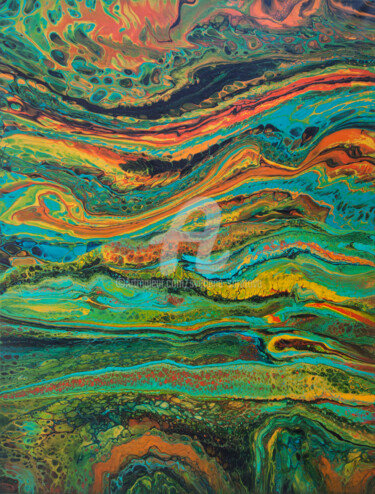 Картина под названием "Sea wave and sun" - Svetlana Saratova, Подлинное произведение искусства, Акрил