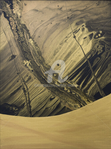 Painting titled "Black gold abstract…" by Svetlana Saratova, Original Artwork, Acrylic