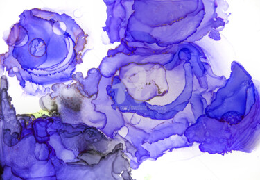 Картина под названием "Abstraction, lilac…" - Svetlana Saratova, Подлинное произведение искусства, Чернила
