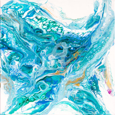 Malerei mit dem Titel "Turquoise blue abst…" von Svetlana Saratova, Original-Kunstwerk, Acryl