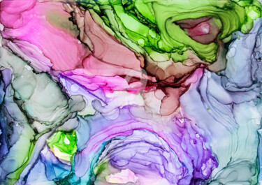Картина под названием "Color abstraction 2" - Svetlana Saratova, Подлинное произведение искусства, Чернила
