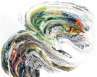 Peinture intitulée "Stream. Color abstr…" par Svetlana Saratova, Œuvre d'art originale, Acrylique