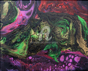 Peinture intitulée "Dragon, abstraction" par Svetlana Saratova, Œuvre d'art originale, Acrylique