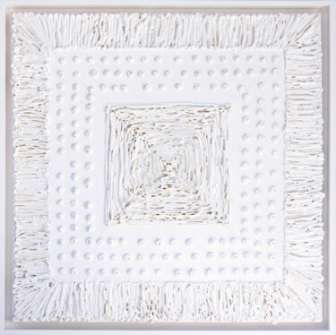 Peinture intitulée "White Harmony 1" par Svetlana Saratova, Œuvre d'art originale, Ciment