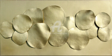 Pittura intitolato "Golden Circles" da Svetlana Saratova, Opera d'arte originale, Argilla