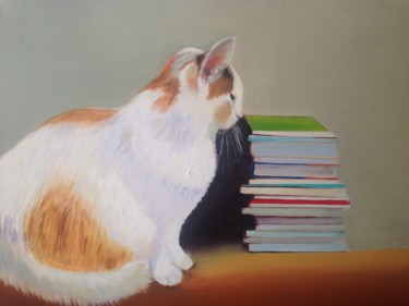 Painting titled "Ladycat" by Svetlana Savicka, Original Artwork, Oil