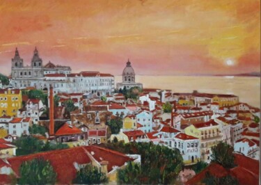 Painting titled "Лиссабон" by Svitlana Serrano, Original Artwork, Oil
