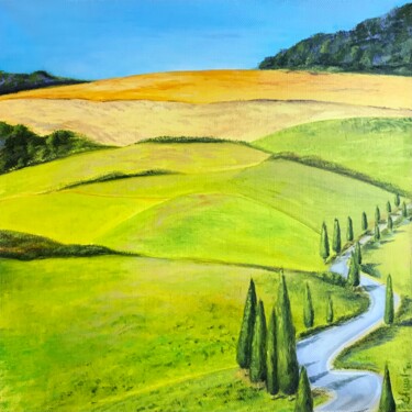 Painting titled "TUSCANY  | oil pain…" by Svetlana Shavrina, Original Artwork, Oil Mounted on Wood Stretcher frame
