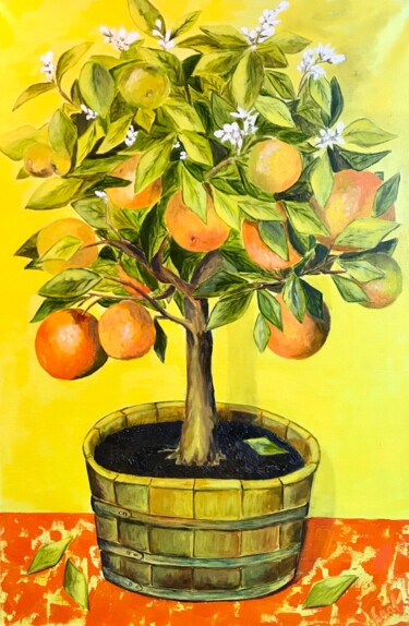 Malerei mit dem Titel "ORANGE TREE | oil p…" von Svetlana Shavrina, Original-Kunstwerk, Öl