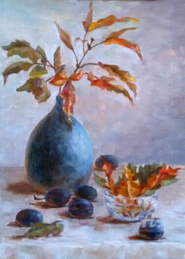 Painting titled "Signs of autumn, pl…" by Svetlana Shcherilya, Original Artwork, Oil