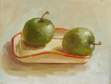 Pittura intitolato "Apple painting smal…" da Svetlana Shcherilya, Opera d'arte originale, Olio Montato su Cartone