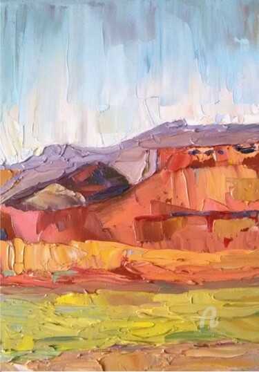 Pittura intitolato "Navajo desert paint…" da Svetlana Shcherilya, Opera d'arte originale, Olio Montato su Telaio per barella…