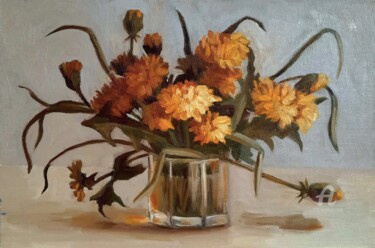 Картина под названием "Dandelion painting,…" - Svetlana Shcherilya, Подлинное произведение искусства, Масло Установлен на ка…