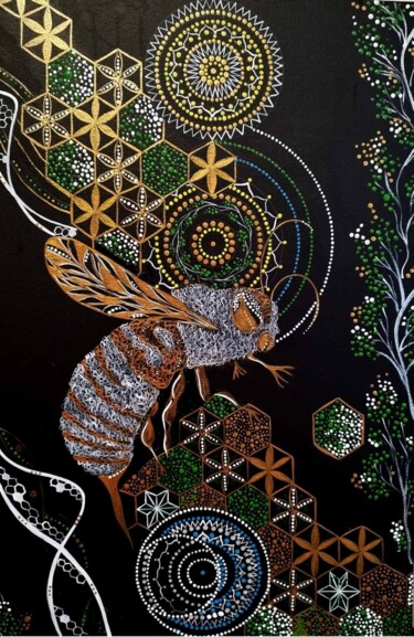 Malarstwo zatytułowany „Мандала Пчела” autorstwa Светлана Смолыч, Oryginalna praca, Akryl