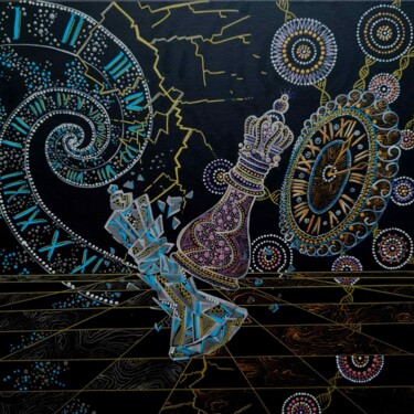 Pintura intitulada "Шахматный бой" por Svetlana Smolych, Obras de arte originais, Acrílico