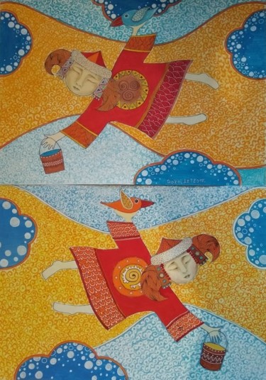 Отпечатки и Гравюры под названием "The Flying of happi…" - Svetlana Sokol, Подлинное произведение искусства, Цифровая печать