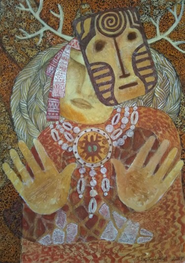 Printmaking titled "The song of shaman." by Svetlana Sokol, Original Artwork, Digital Print