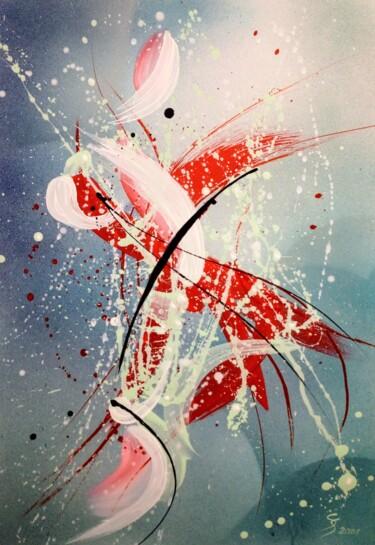 Картина под названием "DANCING SANTA" - Svetlana Sokolova, Подлинное произведение искусства, Акрил