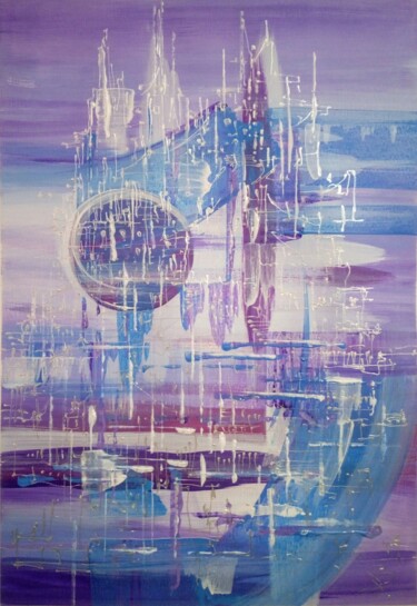 Peinture intitulée "ICE CITY" par Svetlana Sokolova, Œuvre d'art originale, Acrylique