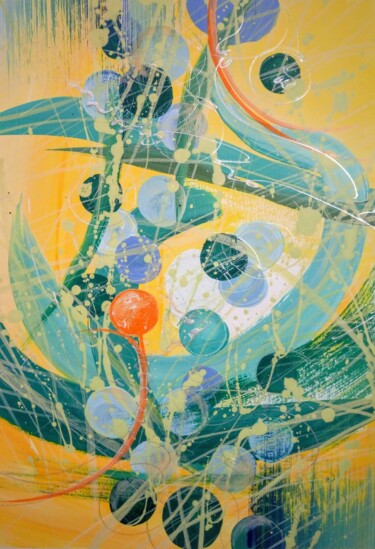 Malerei mit dem Titel "BIRTH OF ORANGE" von Svetlana Sokolova, Original-Kunstwerk, Acryl