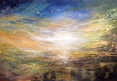 Malerei mit dem Titel "WHITE SUN" von Svetlana Sokolova, Original-Kunstwerk, Acryl