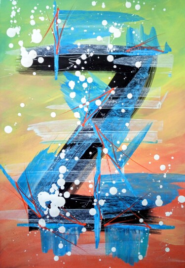 Peinture intitulée ""Z"" par Svetlana Sokolova, Œuvre d'art originale, Acrylique