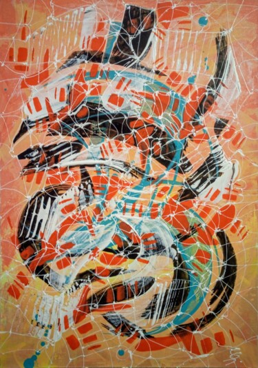 Malerei mit dem Titel "SPIDERMAN WHO LIKES…" von Svetlana Sokolova, Original-Kunstwerk, Acryl