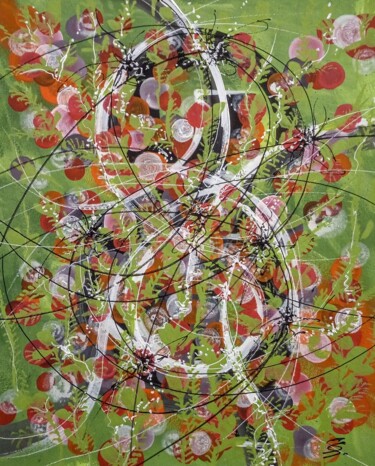 Malerei mit dem Titel "FLYING SPIDERS" von Svetlana Sokolova, Original-Kunstwerk, Acryl