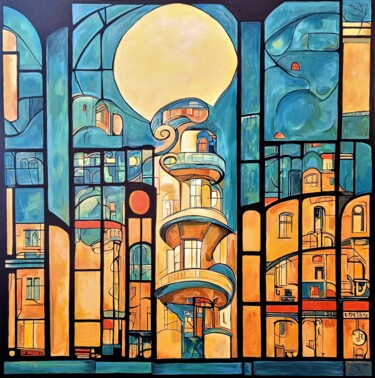 Peinture intitulée "CITY OF DREAMS" par Svetlana Sokolova, Œuvre d'art originale, Acrylique
