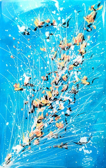 Painting titled "FLOWERING UNDER THE…" by Svetlana Sokolova, Original Artwork, Acrylic