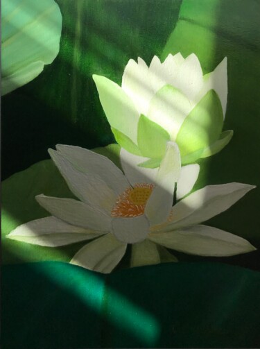 Картина под названием "Lotus" - Svetlana Stovba, Подлинное произведение искусства, Масло