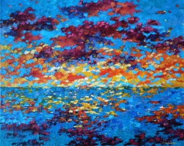 Картина под названием "SUNSET" - Svetlana Stukalova, Подлинное произведение искусства, Масло