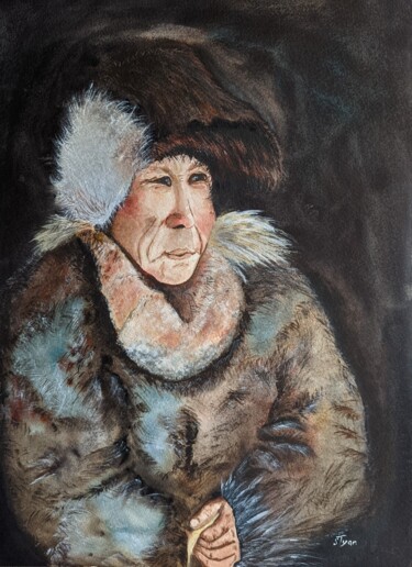 Painting titled "Wise shaman" by Svetlana Tyan, Original Artwork, Watercolor